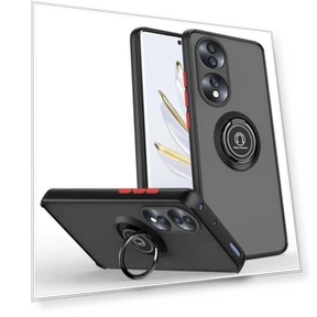 Matte Case with Magnetic Ring Holder Stand — Protective Cases, hengbo-Cases