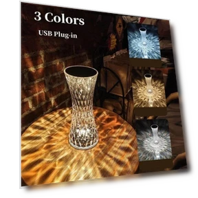 LED Crystal Table Lamp with Small Waist Projector — Desk & Table Lighting, Cosy Homes