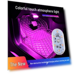 LED Touch Control Car Interior Light — Light Kit, 16Double8