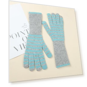 Retro Striped Touchscreen Knit Gloves — Glove Liners, Yiran bag