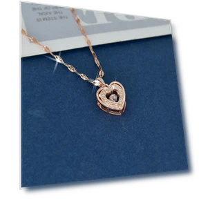 Smart Double Necklace with Peach Heart — Smart Jewelry, Commodity Jewel