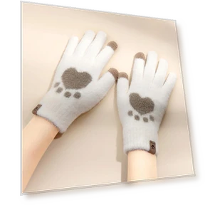 Touchscreen Gloves with Cat Paw Design — Cold Weather Gloves, Yiran bag