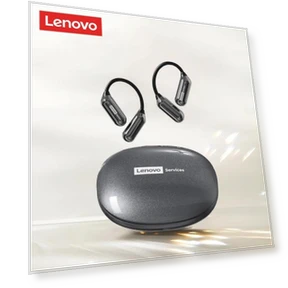 Wireless Bluetooth 6.0 Headphones with Touch Control and Over-Ear Hook — In-Ear Headphones, Lenovo