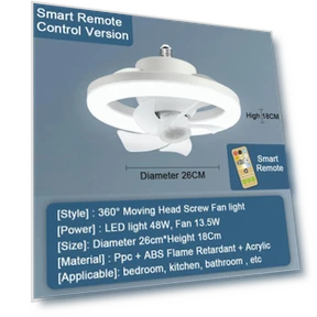 360° Rotating Head Fan with Light — Ceiling Fans, Crown Global