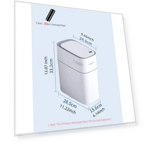 Smart Trash Bin for Bathroom — Kitchen Cans, Simple and warm