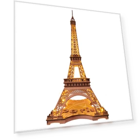 3D Wooden Puzzle Eiffel Tower with LED Lighting — Educational, Robotime