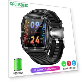 Military Health Monitor Smartwatch with Voice AI and Bluetooth Calls — Wearable Accessories, SACOSDING