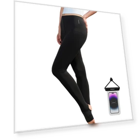 Rash Guard Heel UPF UV Stretchy Sports Leggings with Waterproof Smartphone Case — Rash Guards, NicoBaku-Japan