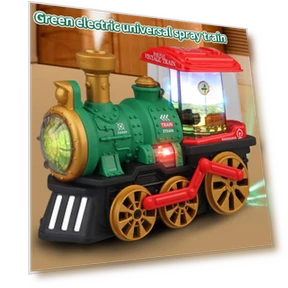 Smart Obstacle-Avoiding Train Toy with Steam Spray, Music, and LED Lights — Interactive Figures & Robots, Various household supplies