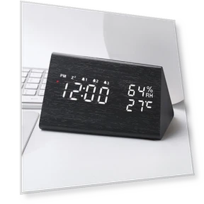 Smart Radio Clock with Automatic Temperature and Humidity Display — Alarms & Clocks, Fashionable bags