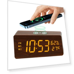 Smart Wireless Clock with Charging — Alarm, Fashionable bags