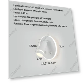 Tricolor Touch-Controlled LED Wall Lamp — Creative Lighting Solutions, Binchi