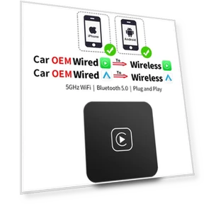 Wireless CarPlay and Android Auto Adapter Box — Stereo Receivers, Meiteai-All