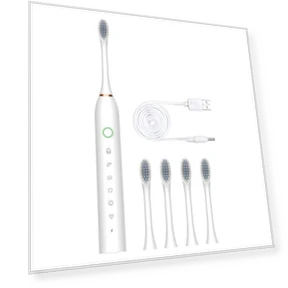 Electric Toothbrush with 4 Brush Heads, 6 Modes, Smart Timers, USB Rechargeable — Chargers, Beautiful secret