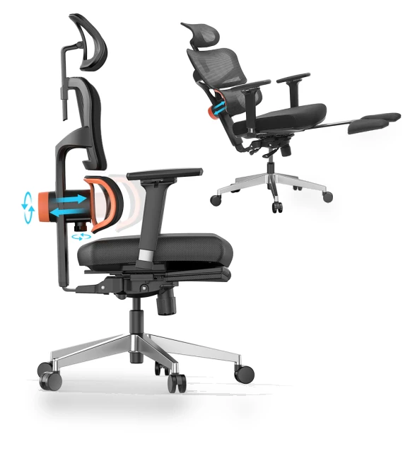 Ergonomic Chair with Adaptive Lower Back Support and Footrest — Desk Chairs, NEWTRAL