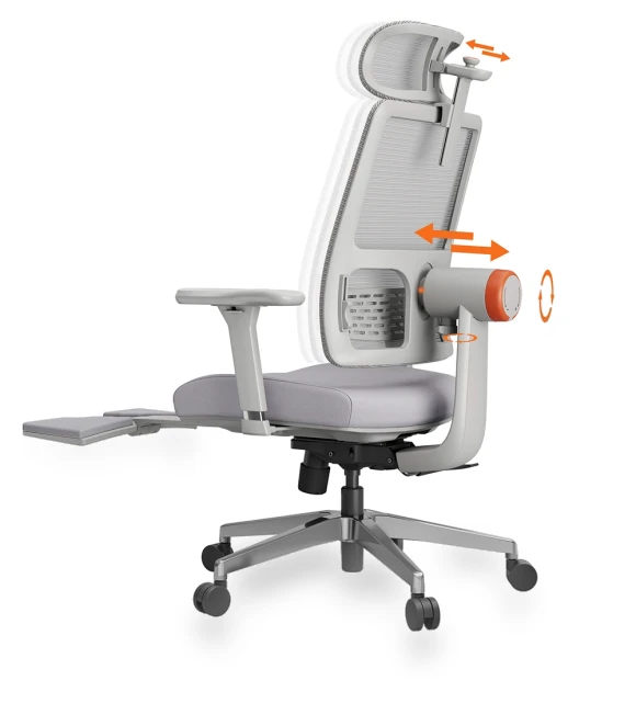 Ergonomic Chair with Footrest, Auto-Following Backrest Headrest, Adaptive Lower Back Support โ Office, NEWTRAL