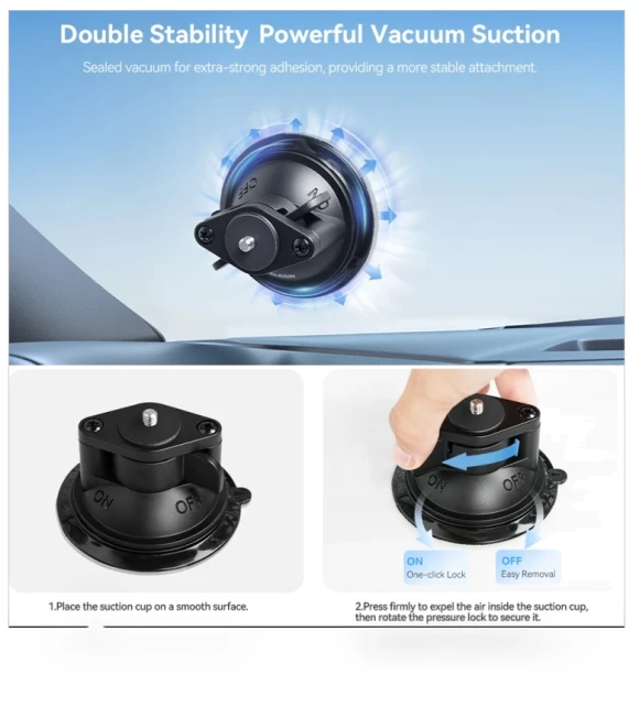 Magnetic Base Mounting Bracket with 1/4" Connector for DJI Pocket 3 / Insta360 Smart Phones — Camera Brackets, TELESIN