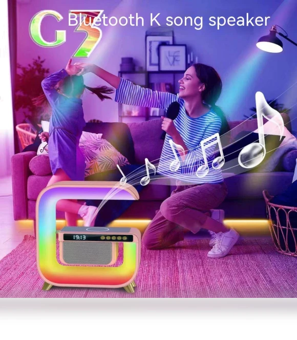 Big G Smart Stage Light Bluetooth Speaker with Colorful Atmosphere Light — Portable Audio