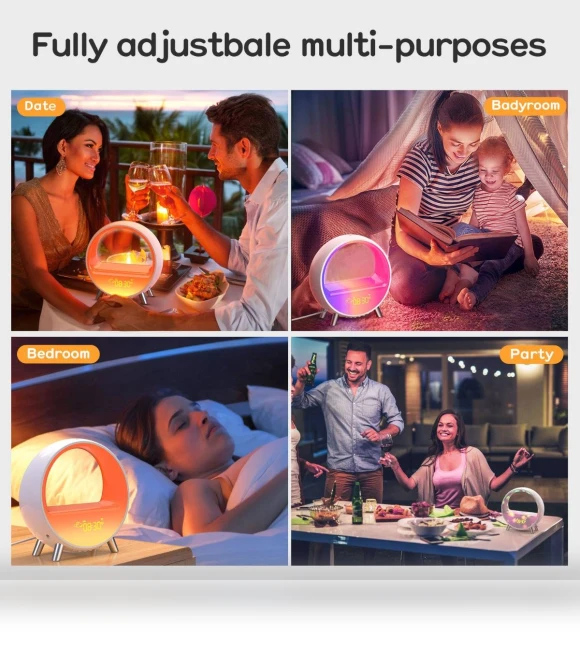 Sunset Wake-up Light with Bluetooth Speaker and Wireless Charging — Alarms & Clocks
