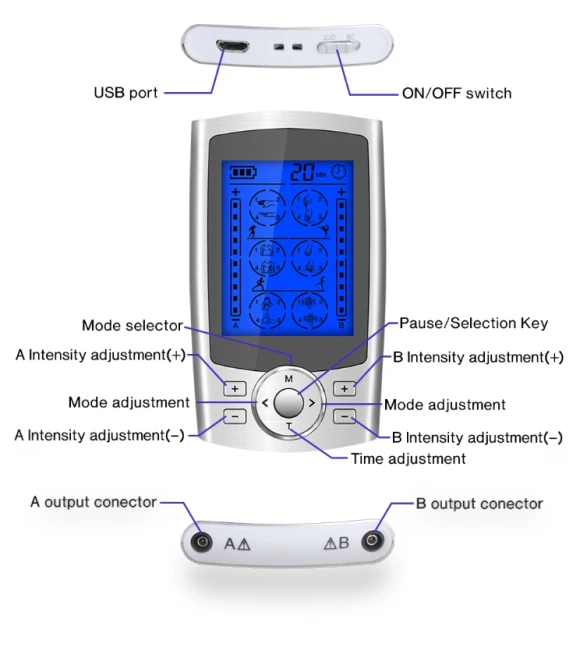 Digital Electronic Pulse Massager with 24 Modes — Back Relief Solutions