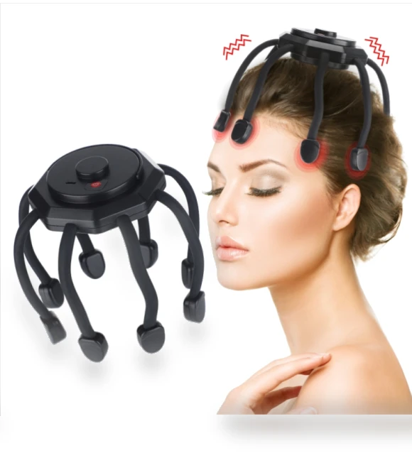 Electric Scalp Massager Multi Claw Vibration Decompression Stimulating Hair Scratcher — Head Relaxation Tools