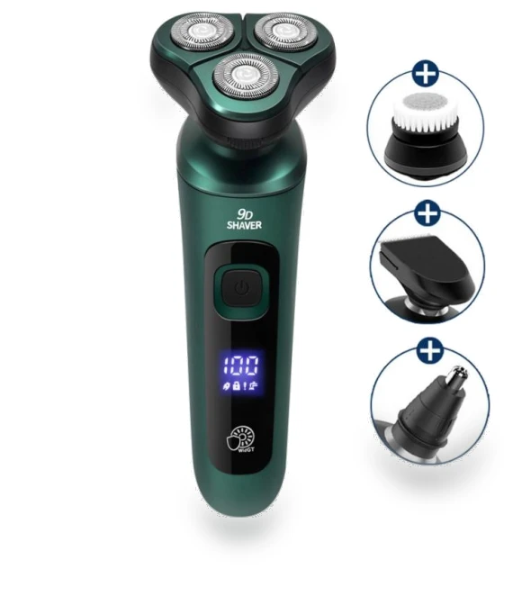 Four in One Electric Shaver with Digital Display — Replacement Heads