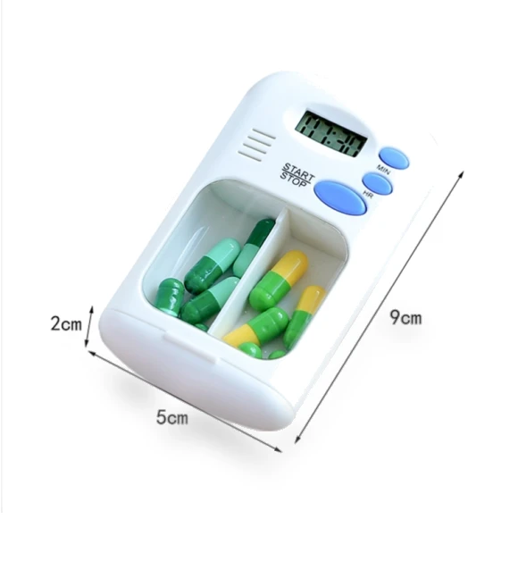 Smart Portable Electronic Pill Box 2 Compartments — Medication Accessories