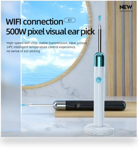 WiFi Intelligent Visual Ear Spoon Hi-Def Endoscope — Syringes, X1