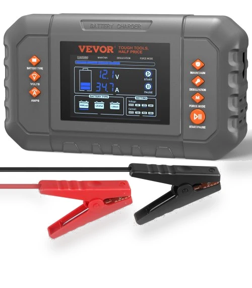 35-Amp Smart Battery Charger for Lithium LiFePO4 and Lead-Acid Batteries — Chargers, VEVOR