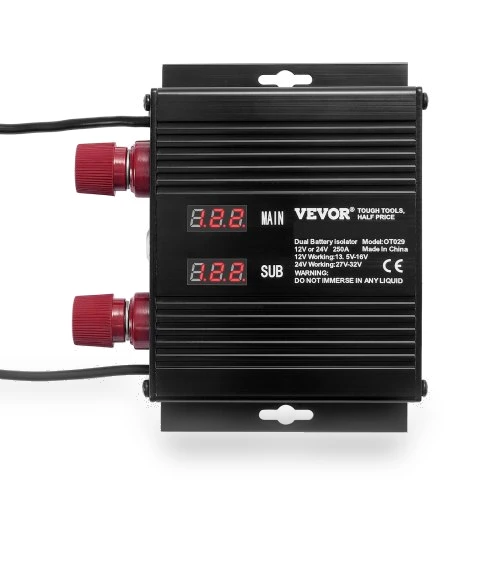 250 AMP Dual Battery Smart Isolator with LCD Screen — Switches, VEVOR