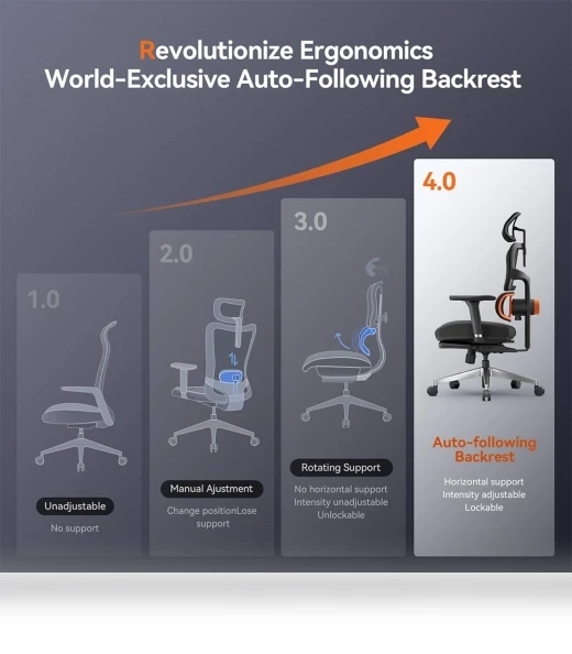 Ergonomic Chair with Lumbar Support, Adjustable Armrest, Headrest, Footrest, 4D Mesh — Desk Chairs, NEWTRAL