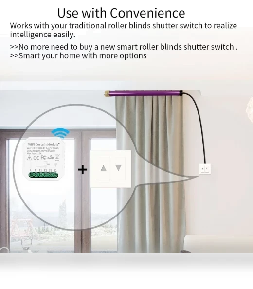 Smart Switch Controller for Curtains with WiFi, Countdown, and Timing Function — Smart Home Hubs & Controllers, NONAME