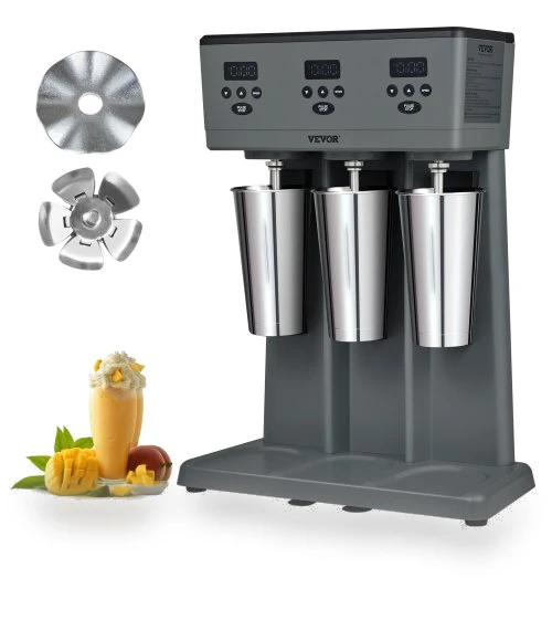 Commercial Triple Head Milkshake Maker with Stainless Steel Cups — Drink Mixers, VEVOR