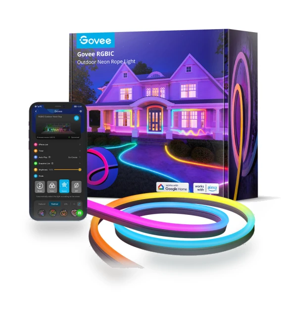 RGBIC Outdoor Neon Rope Light 10m — Outdoor String Lights, Govee