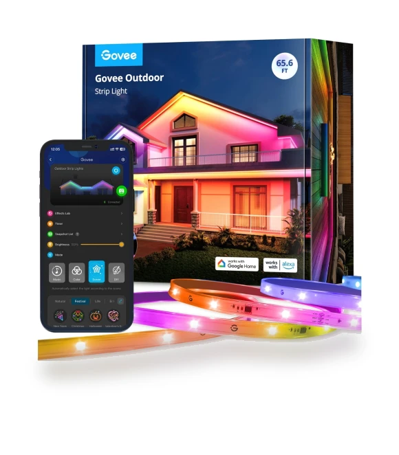 Wi-Fi RGBIC Outdoor Strip Lights — Garden Illumination, Govee
