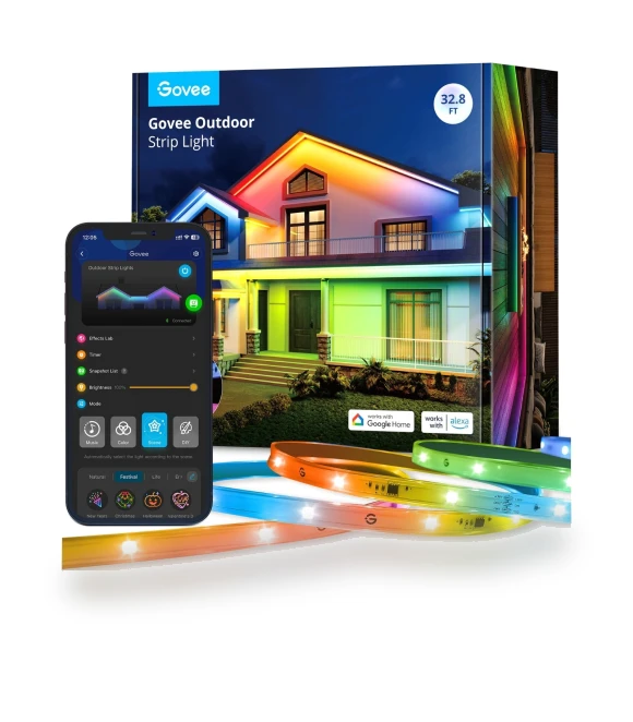 Wi-Fi RGBIC Outdoor Strip Lights — Garden Illumination, Govee