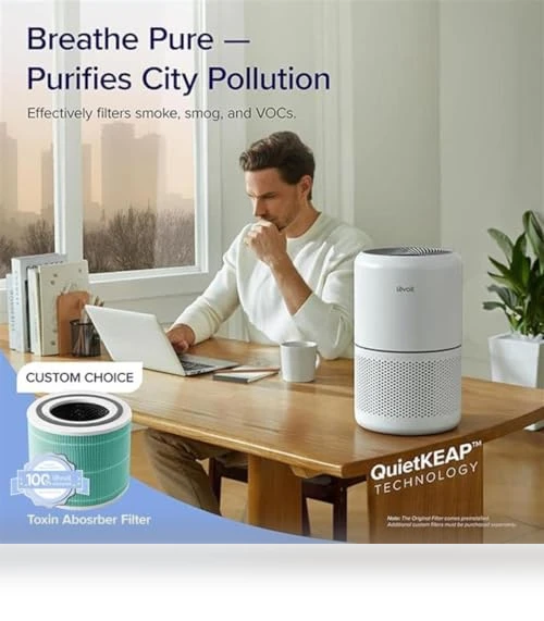 Air Purifier for Home Allergies Pets Hair in Bedroom, Covers Up to 1095 ft², 3-in-1 Filter with HEPA Sleep Mode — Air Ionizers, LEVOIT