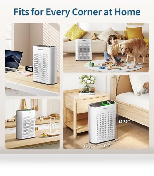 Air Purifier for Large Rooms up to 1400 Ft² with Air Quality Monitor — Electrostatic Air Purifiers, ECOSELF