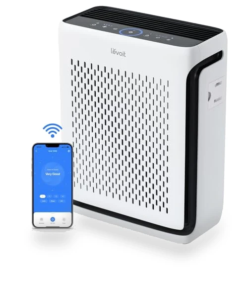Air Purifier for Home Large Room with Air Quality Monitor, Smart WiFi, HEPA Sleep Mode — Electrostatic Air Purifiers, LEVOIT