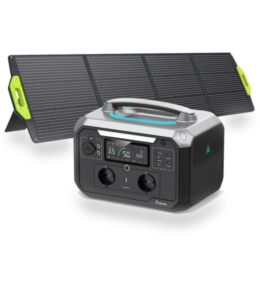 Portable Power Station with Solar Panel Kit — Solar & Wind Power, Ampace