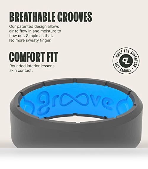 Silicone Wedding Ring for Men - Breathable Rubber Comfort Fit — Smart Rings, Groove Life