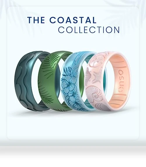 Etched Classic Silicone Rings - Coastal Collection — Smart Rings, Enso Rings