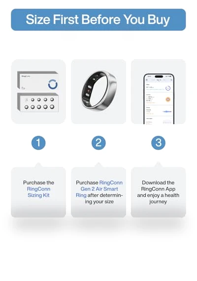 Ultra-Thin AI Smart Ring, 10-Day Battery Life, Fitness/Sleep/Stress/HR Tracker — Smart Rings, RingConn