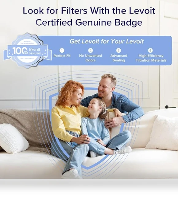Smart WiFi Air Purifier for Home Bedroom, HEPA Sleep Mode, 916 ft² Coverage — Electrostatic Air Purifiers, LEVOIT
