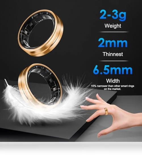 Smart Ring Fitness Tracker - Waterproof Health Monitor for Sleep, Heart, Blood Oxygen, Steps, Calories — Smart Rings, Dkeof