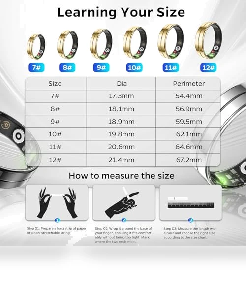 Smart Health Ring - Waterproof Fitness Tracker with Sleep Monitoring — Smart Rings, Emerhome