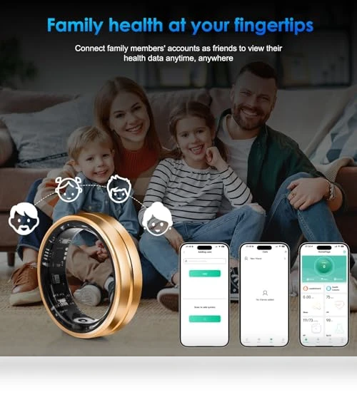 Smart Ring Fitness Tracker - Waterproof Health Monitor for Sleep, Heart, Blood Oxygen, Steps, Calories — Smart Rings, Dkeof