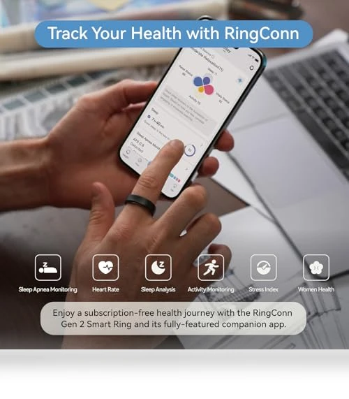 Smart Ring with Sleep Apnea Monitoring, 12-Day Battery Life, Health Tracker — Smart Rings, RingConn