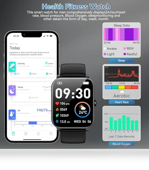 1.85" HD Smartwatch with Bluetooth Calls, Fitness Tracker — Smartwatches, Jacoosa