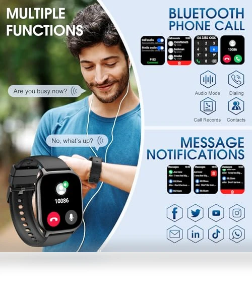 2.1" Smart Watch with Heart Rate Monitor, 120+ Sport Modes, IP68 Waterproof — Smartwatches, BP Doctor